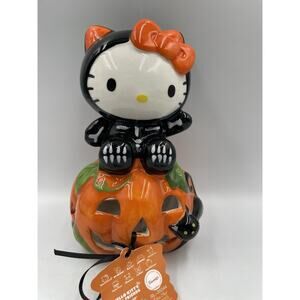 Blue Sky Clayworks Hello Kitty Halloween Tealight Skeleton Pumpkin Cat NEW